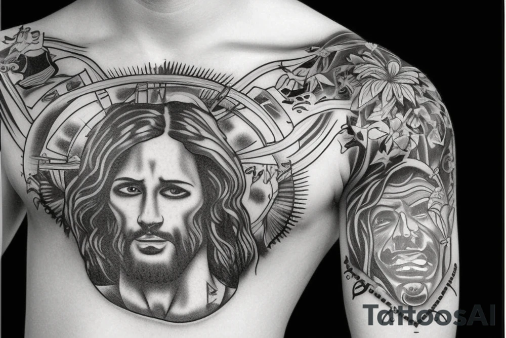 Jesus smoking marijuana tattoo idea