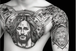 Jesus smoking marijuana tattoo idea