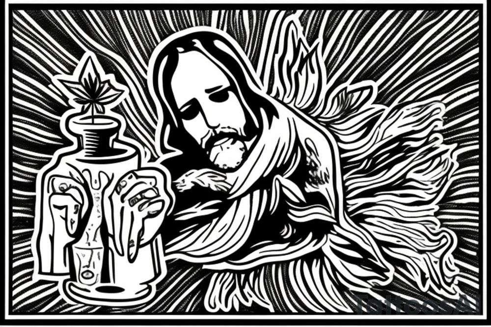 Jesus smoking marijuana tattoo idea