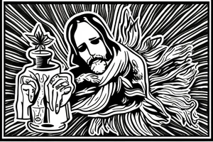Jesus smoking marijuana tattoo idea