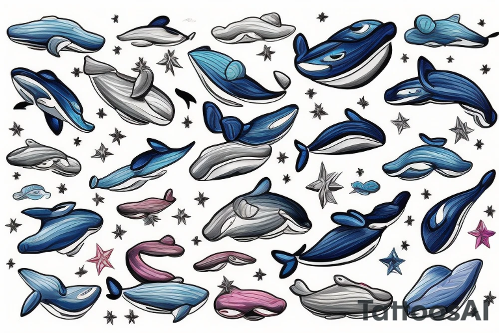 flying whale across the multiverse tattoo idea