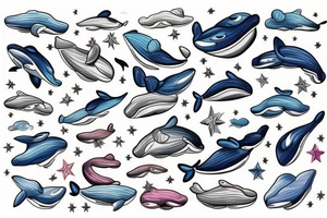 flying whale across the multiverse tattoo idea