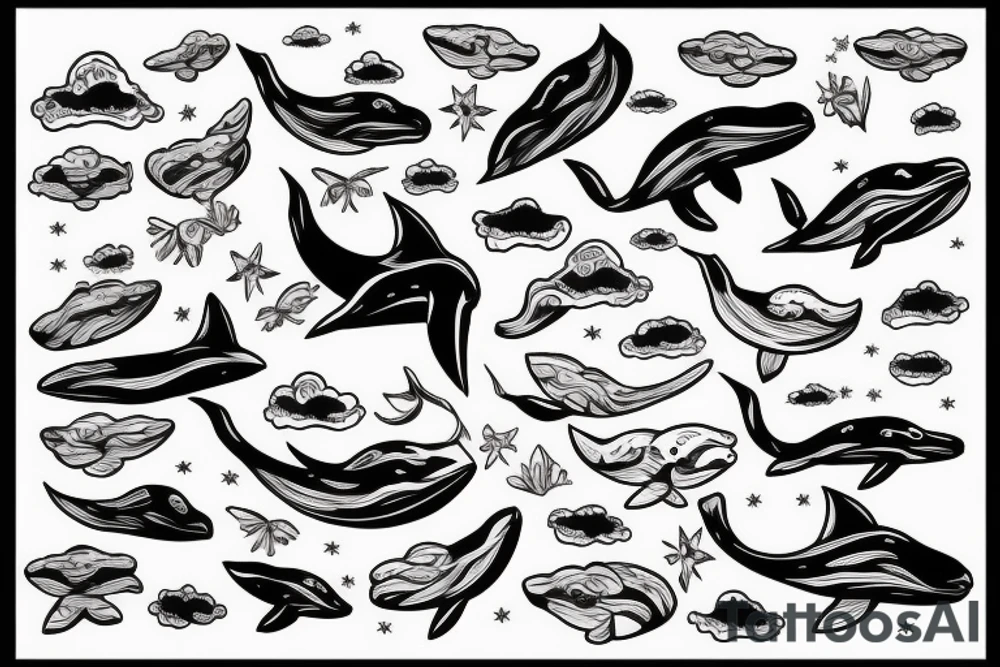 flying whale across the multiverse tattoo idea