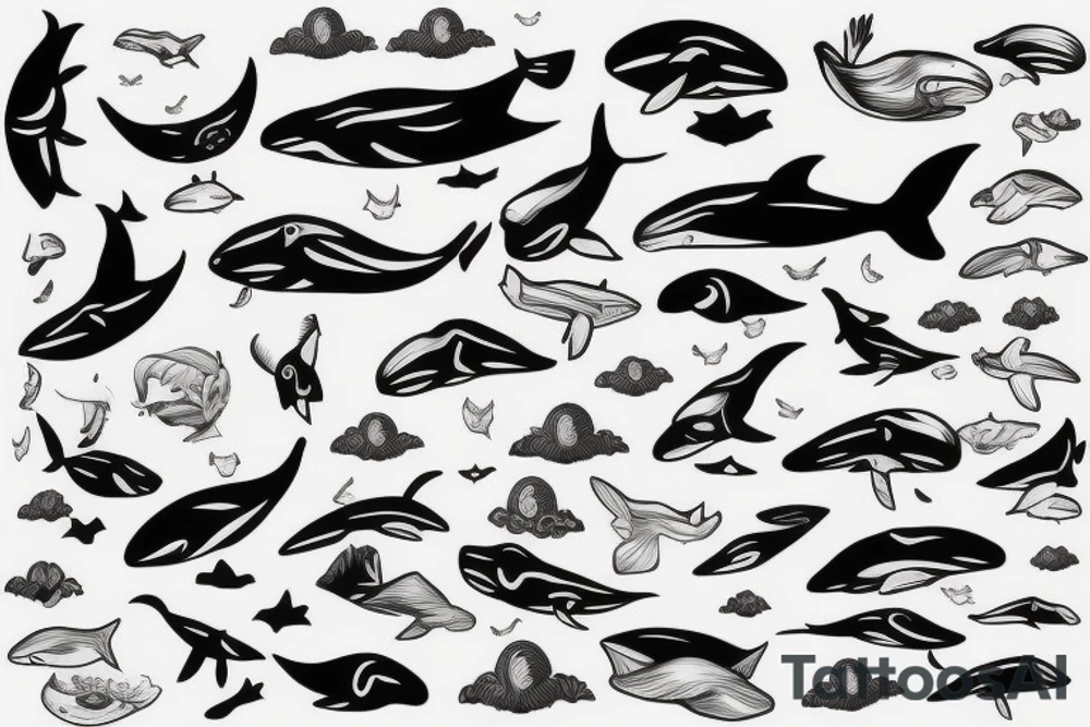 flying whale tattoo idea