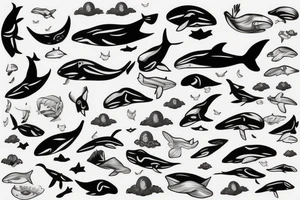flying whale tattoo idea