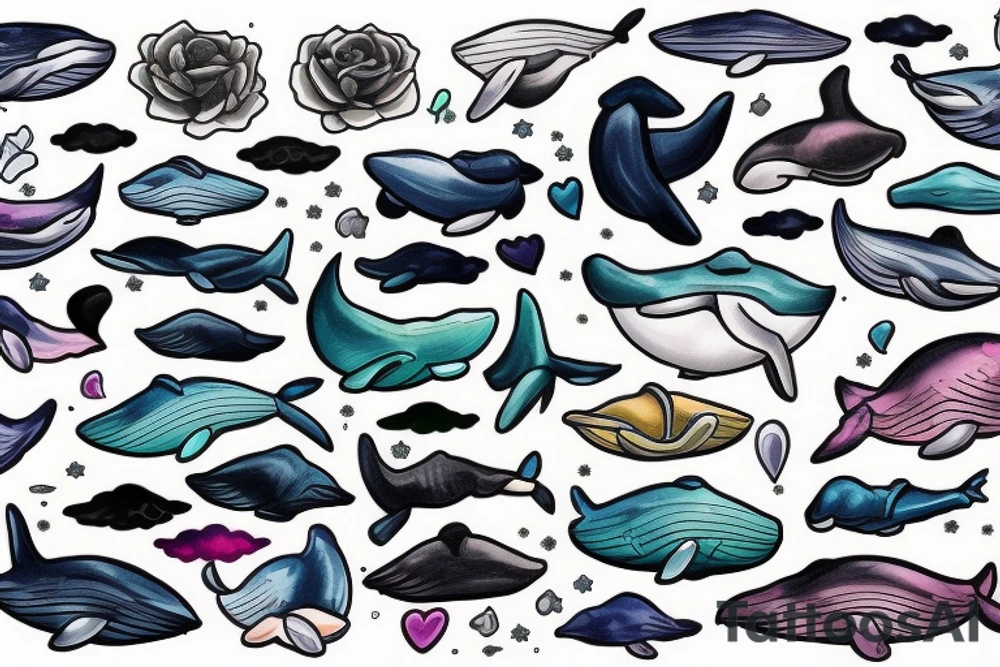 flying whale tattoo idea