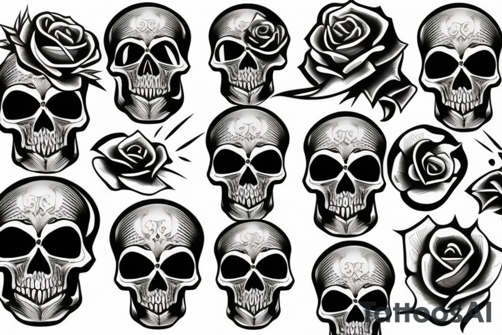 black skull tattoo idea