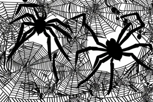 Spider in Gothic style dark style with long legs tattoo idea