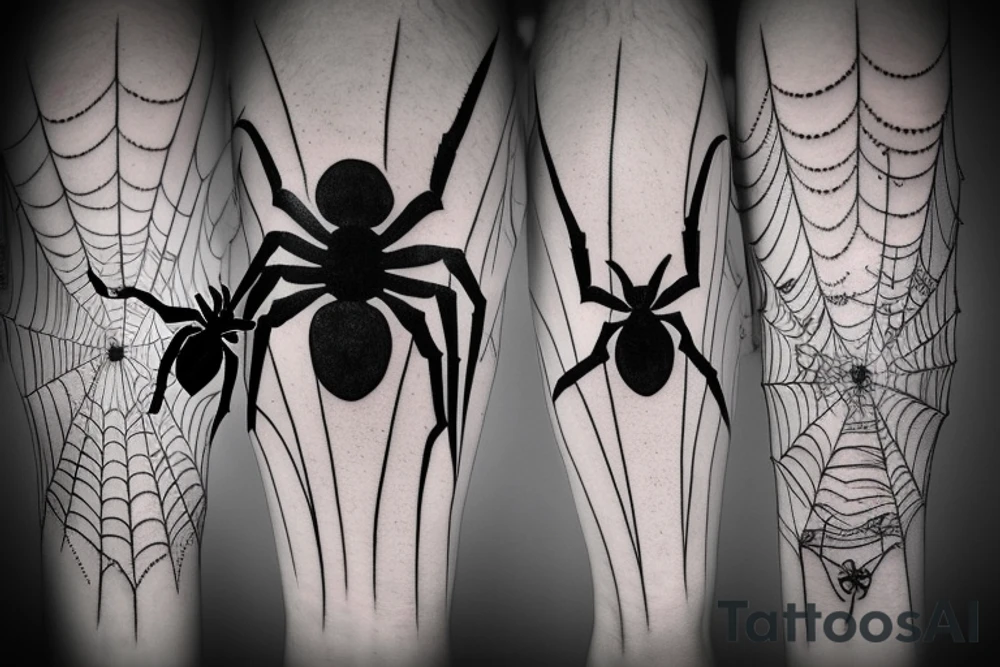 Spider in Gothic style dark style with long legs tattoo idea