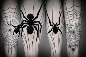 Spider in Gothic style dark style with long legs tattoo idea