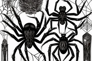 Spider in Gothic style dark style with long legs tattoo idea