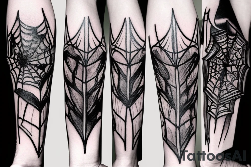 Spider in Gothic style dark style with long legs tattoo idea