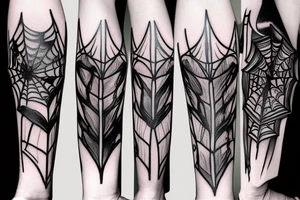 Spider in Gothic style dark style with long legs tattoo idea