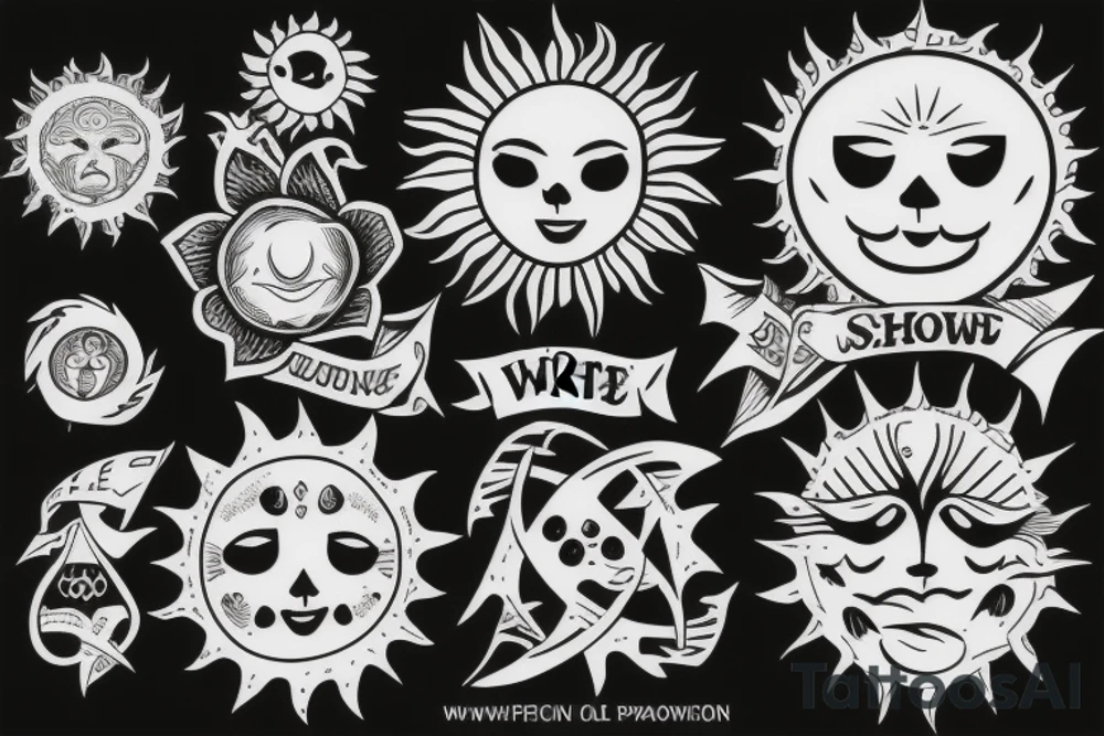 Write sun shine down on us all tattoo idea