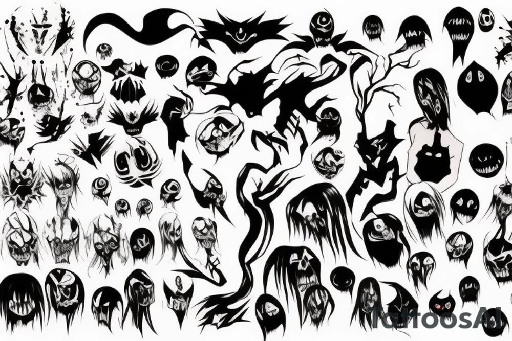 Anime scary tattoo idea