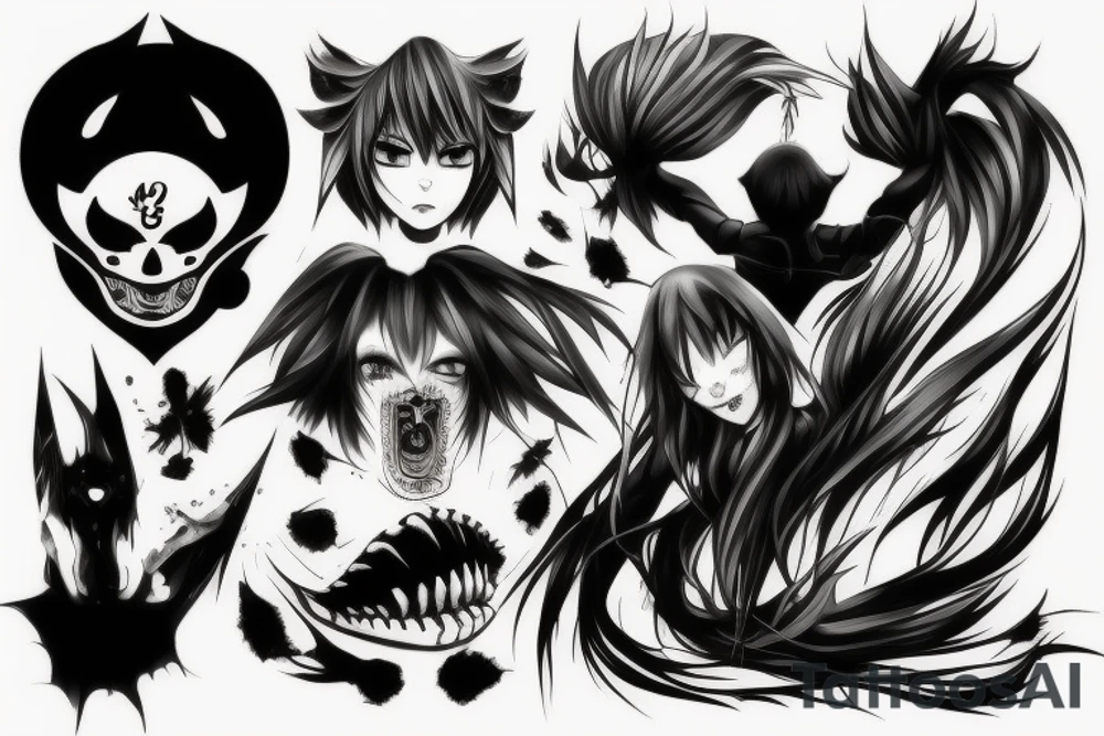 Anime scary tattoo idea
