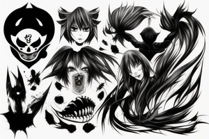 Anime scary tattoo idea