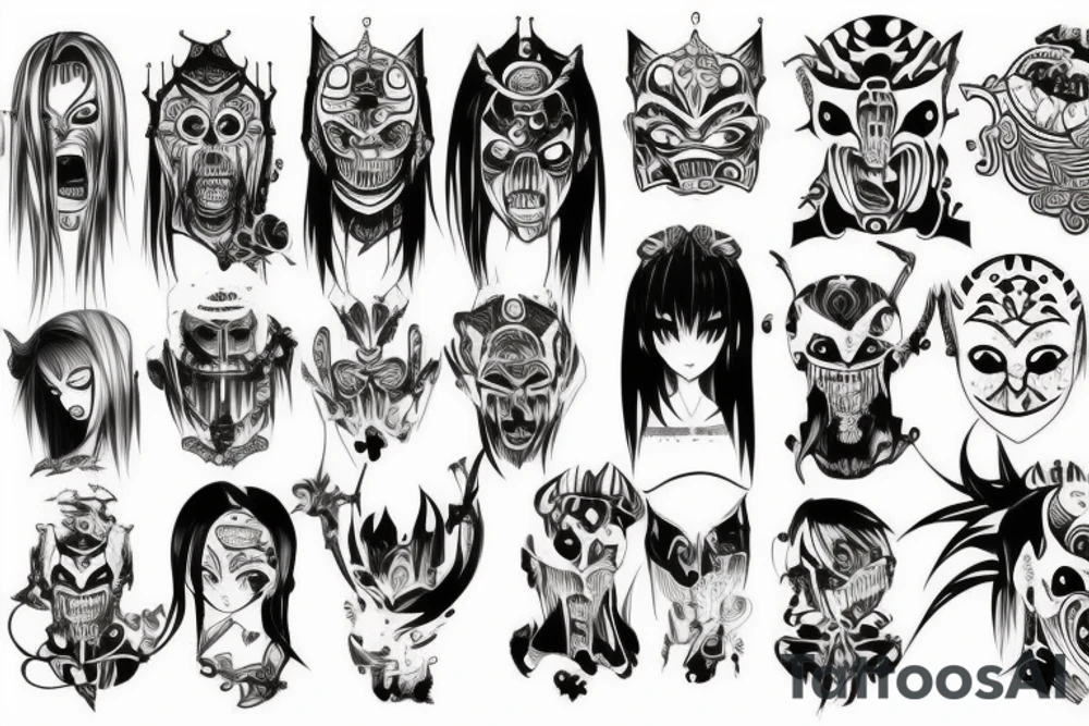 Anime scary tattoo idea