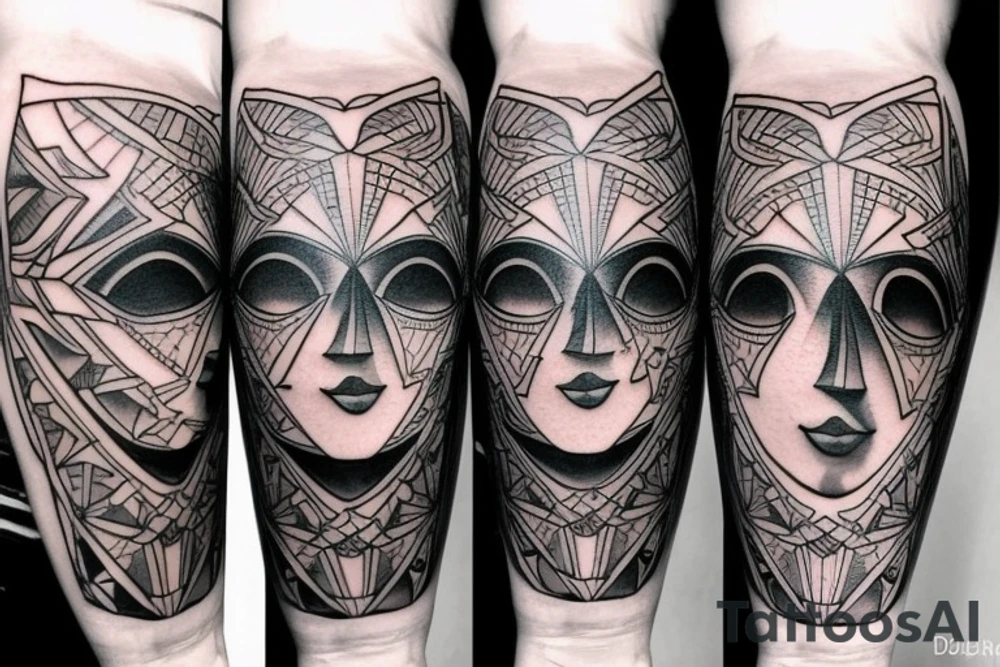 knee tattoo geometrical, sci-fi, ancient greek tattoo idea