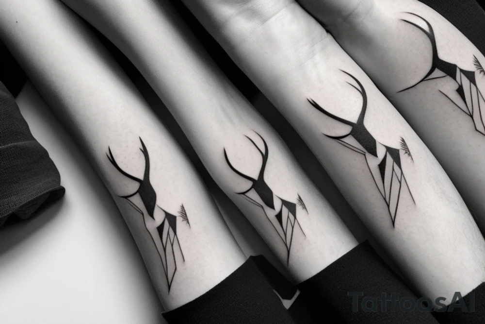 elk with horns tattoo idea