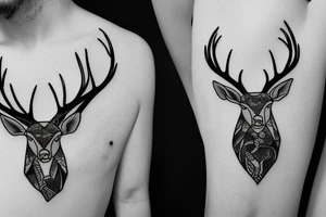 elk with horns tattoo idea