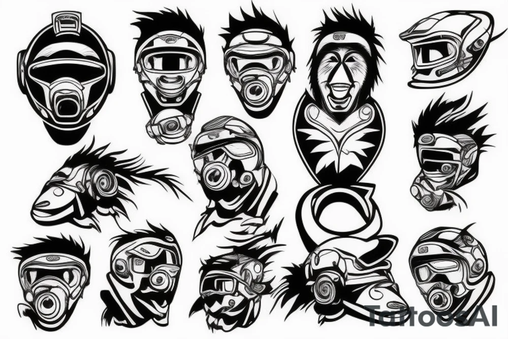 A racing pilot monkey tattoo idea