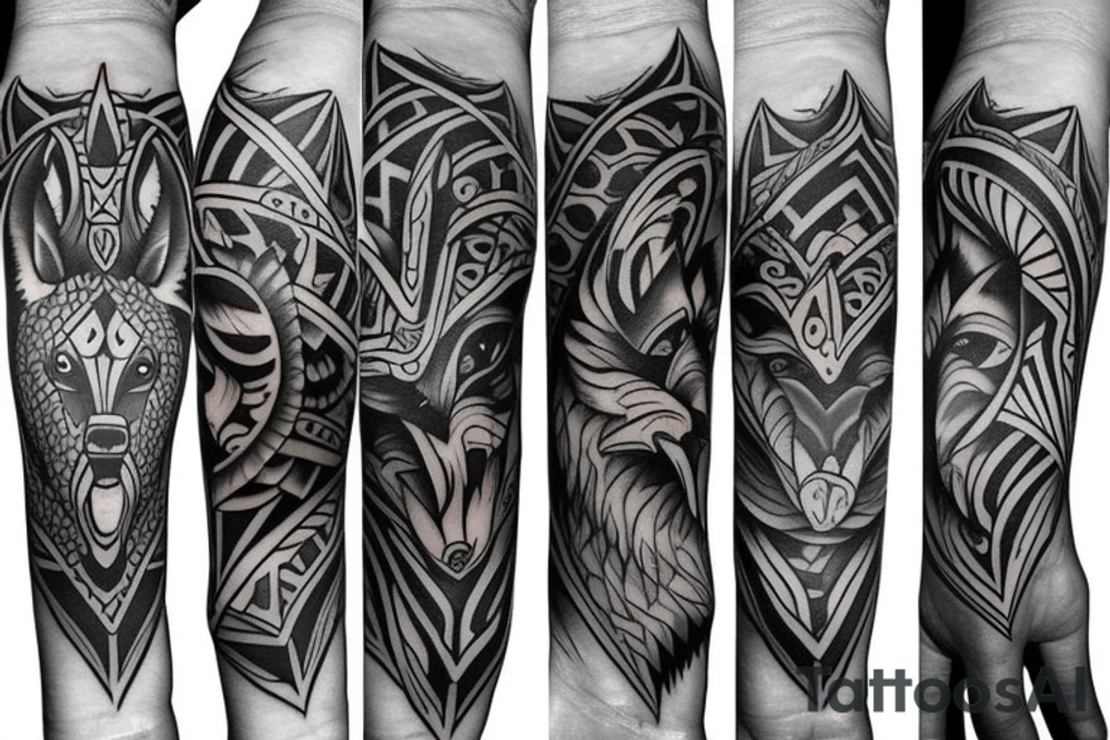 Mean Alpha wolf tattoo on the forearm tattoo idea