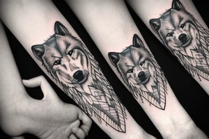 Mean Alpha wolf tattoo on the forearm tattoo idea
