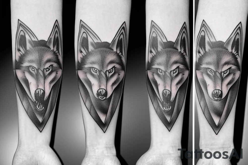 Mean Alpha wolf tattoo on the forearm tattoo idea