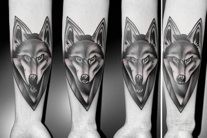 Mean Alpha wolf tattoo on the forearm tattoo idea
