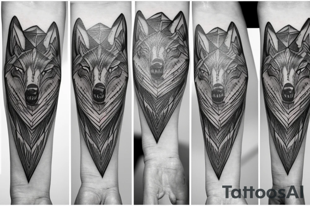 Mean Alpha wolf tattoo on the forearm tattoo idea