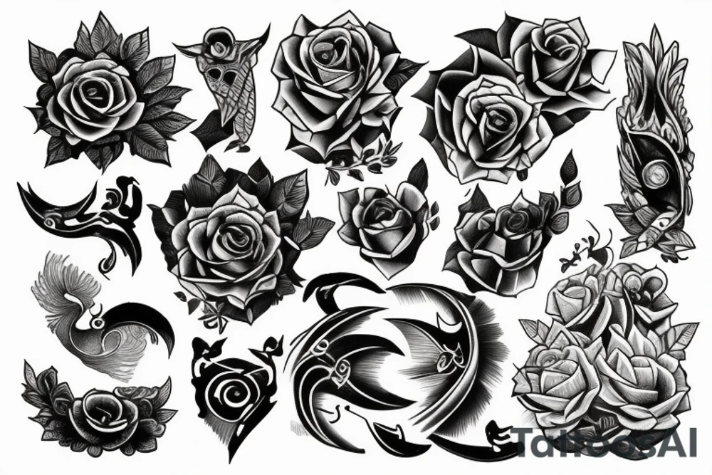 make a full sleve tattoo with shadows tattoo idea