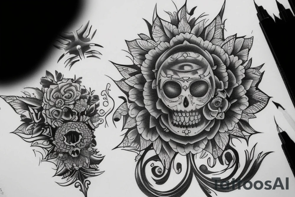 make a full sleve tattoo with shadows tattoo idea