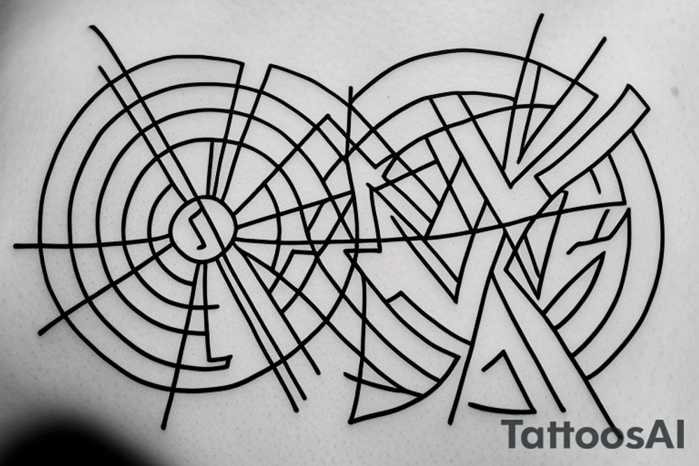 round geometric with letters T and G together tattoo idea round geometric with letters T and G together tattoo idea