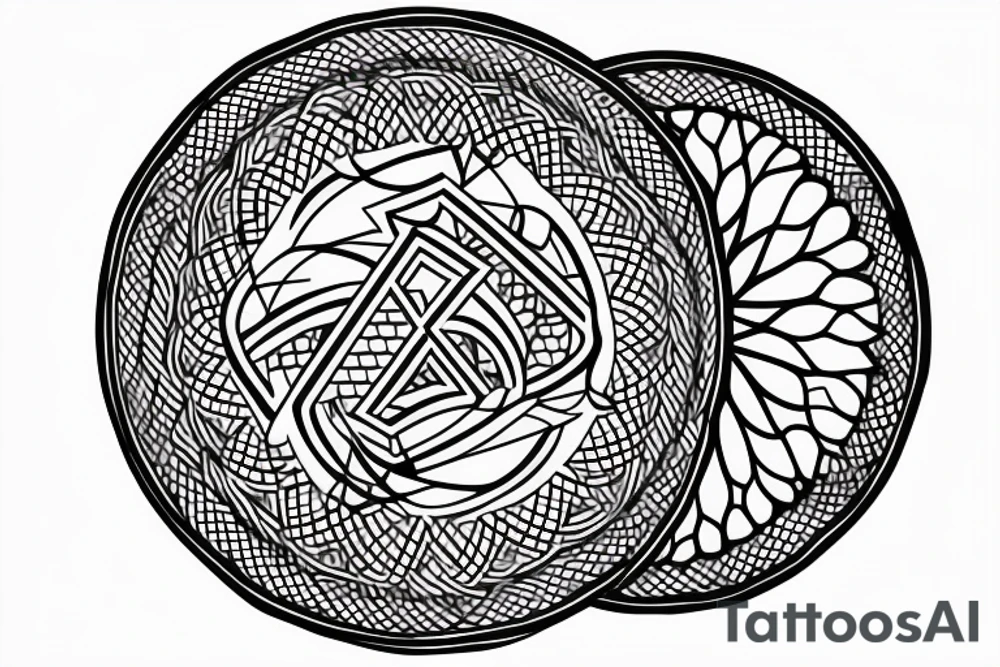 round geometric with letters T and G together tattoo idea round geometric with letters T and G together tattoo idea