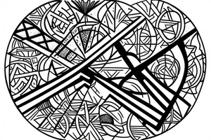 round geometric with the letters T and G together tattoo idea