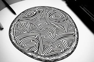round geometric with the letters T and G together tattoo idea