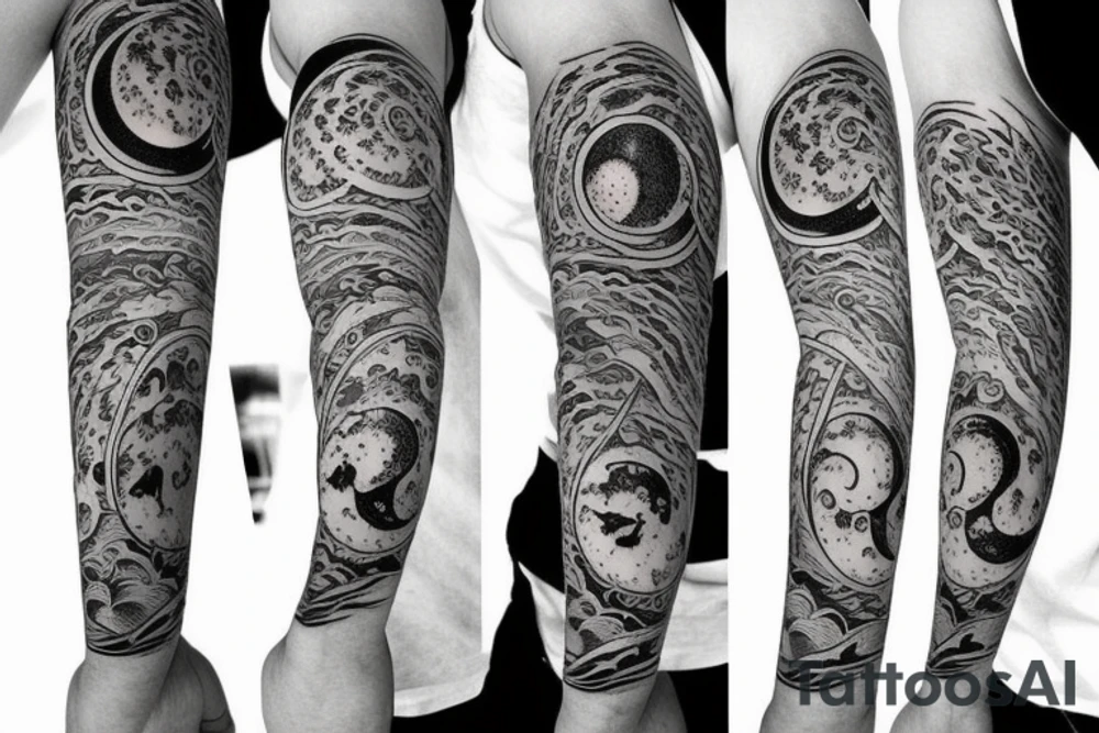 An outline of moon tattoo idea