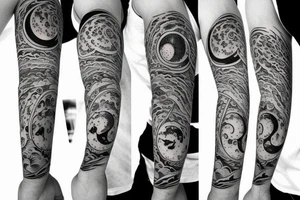 An outline of moon tattoo idea