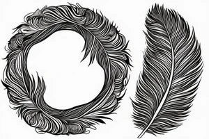 An outline of moon  and use peacock feather as it's inner circle tattoo idea