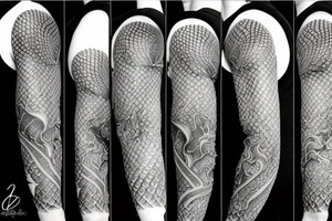dragon scales on arm full sleeve tattoo idea