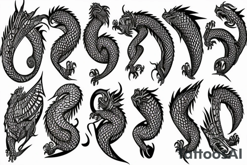 dragon scales on arm full sleeve tattoo idea