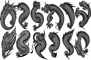 dragon scales on arm full sleeve tattoo idea