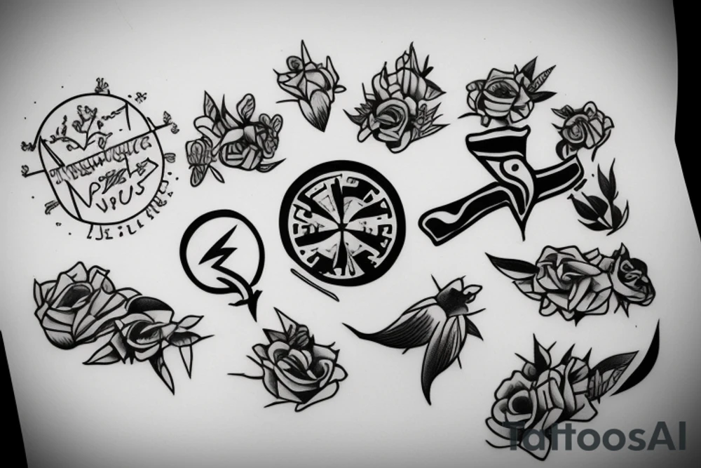 mother and 3 sons tattoo idea