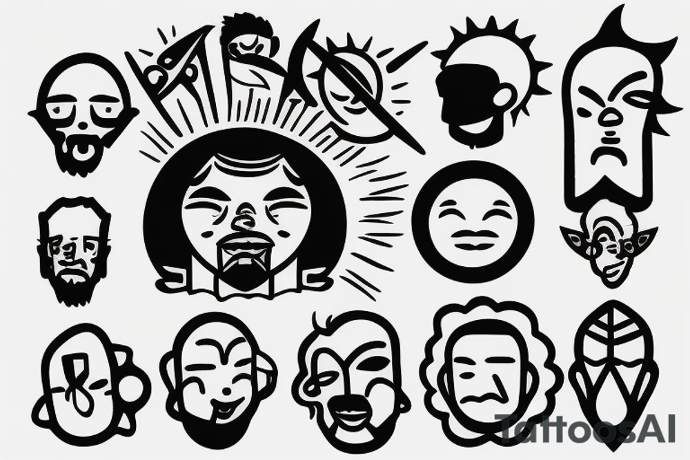 Man with sun instead of head tattoo idea