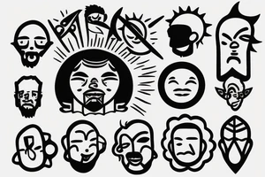 Man with sun instead of head tattoo idea