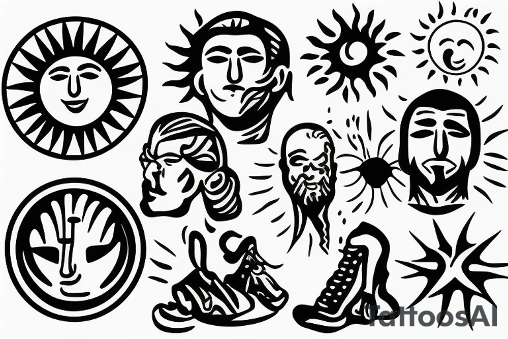 Man with sun instead of head tattoo idea