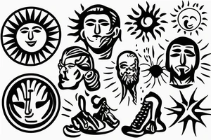 Man with sun instead of head tattoo idea