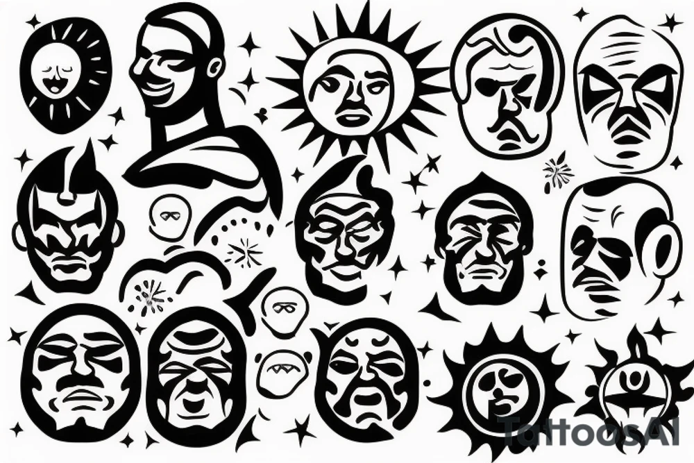 Man with sun instead of head tattoo idea