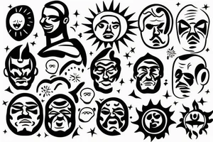 Man with sun instead of head tattoo idea